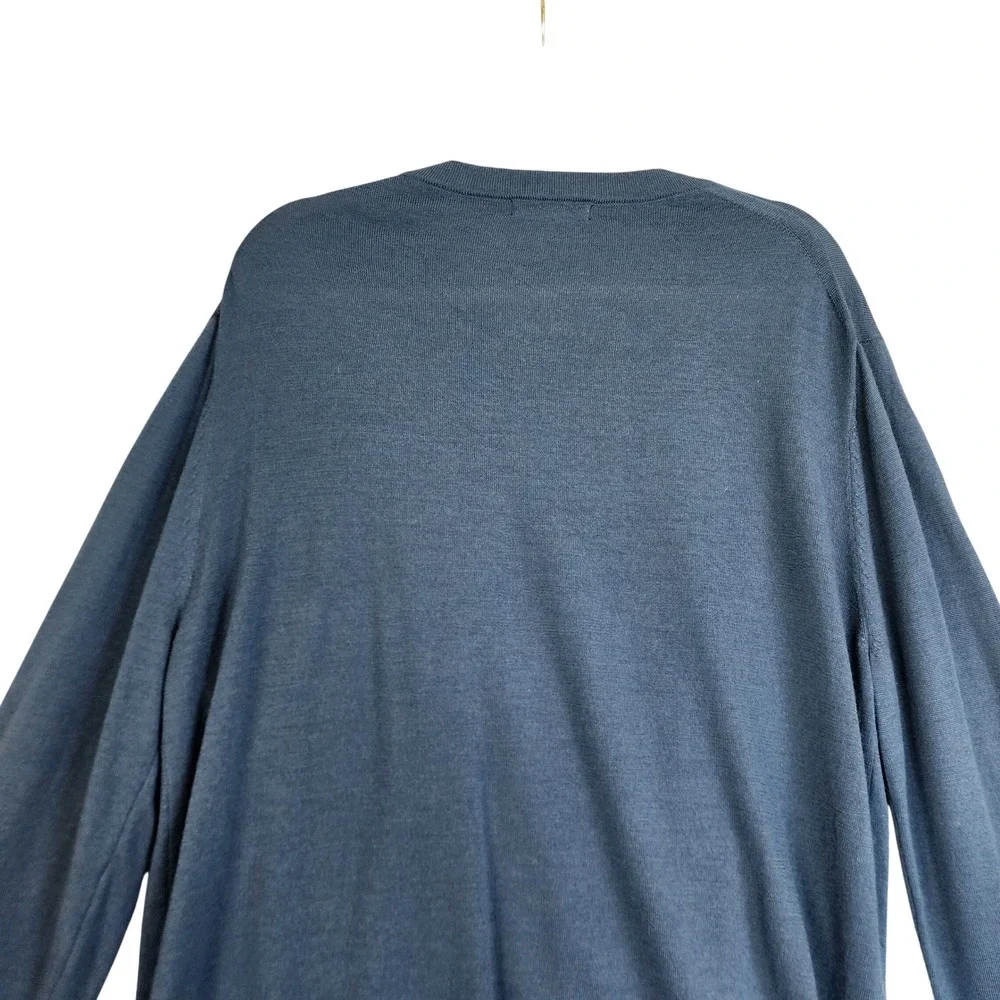 Banana Republic Mens Merino Wool Crewneck Sweater Size XL Blue Long Sleeve